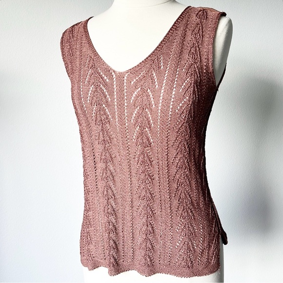 Knit Sleeveless V Neck Sweater - Picture 10 of 14